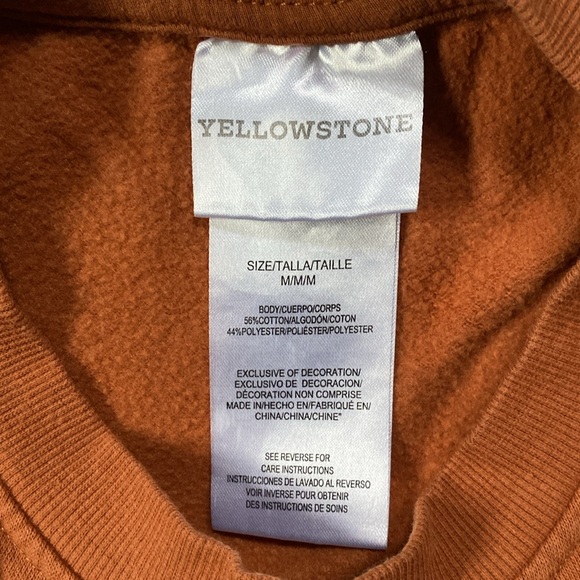 Yellowstone  Burnt Orange Crop Sweatshirt Size M - Picture 2 of 2